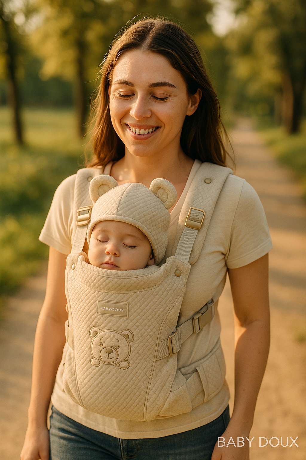 Porte-bébé ergonomique Baby Doux™ – Confort, sécurité et tendresse à chaque pas 👶💞