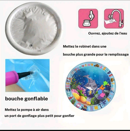 Tapis de jeu d’eau gonflable Baby Doux 🌊🐬 – Océan Magique pour Bébé 👶✨