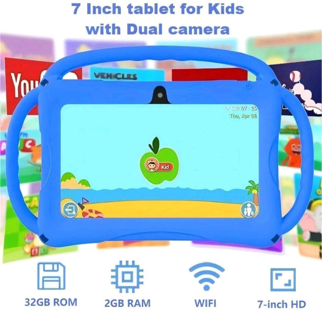 Tablette Éducative Baby Doux™ 7" – Android 12, Anti-Choc, Contrôle Parental