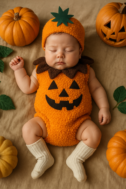 Body Halloween Citrouille Bébé – Collection Baby Doux 👶🧡 | Déguisement Doux et Festif