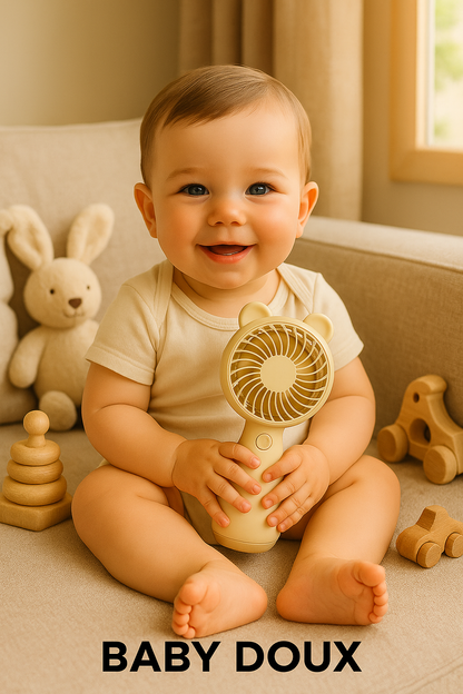 Baby Doux™ – Ventilateur Bébé 360° Ultra-Silencieux | Fraîcheur, Sécurité & Bonheur Garanti